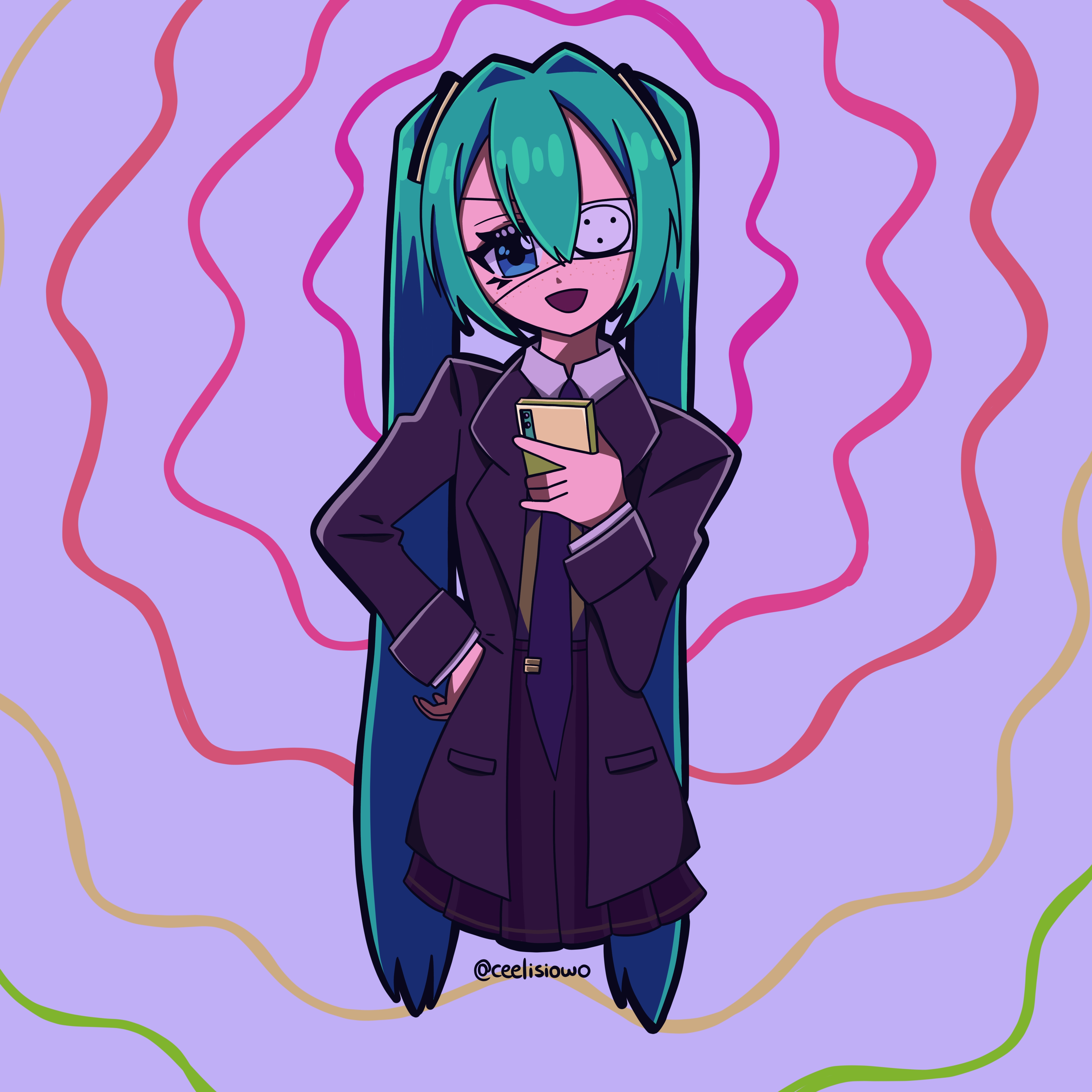 Digital drawing of Hatsune Miku