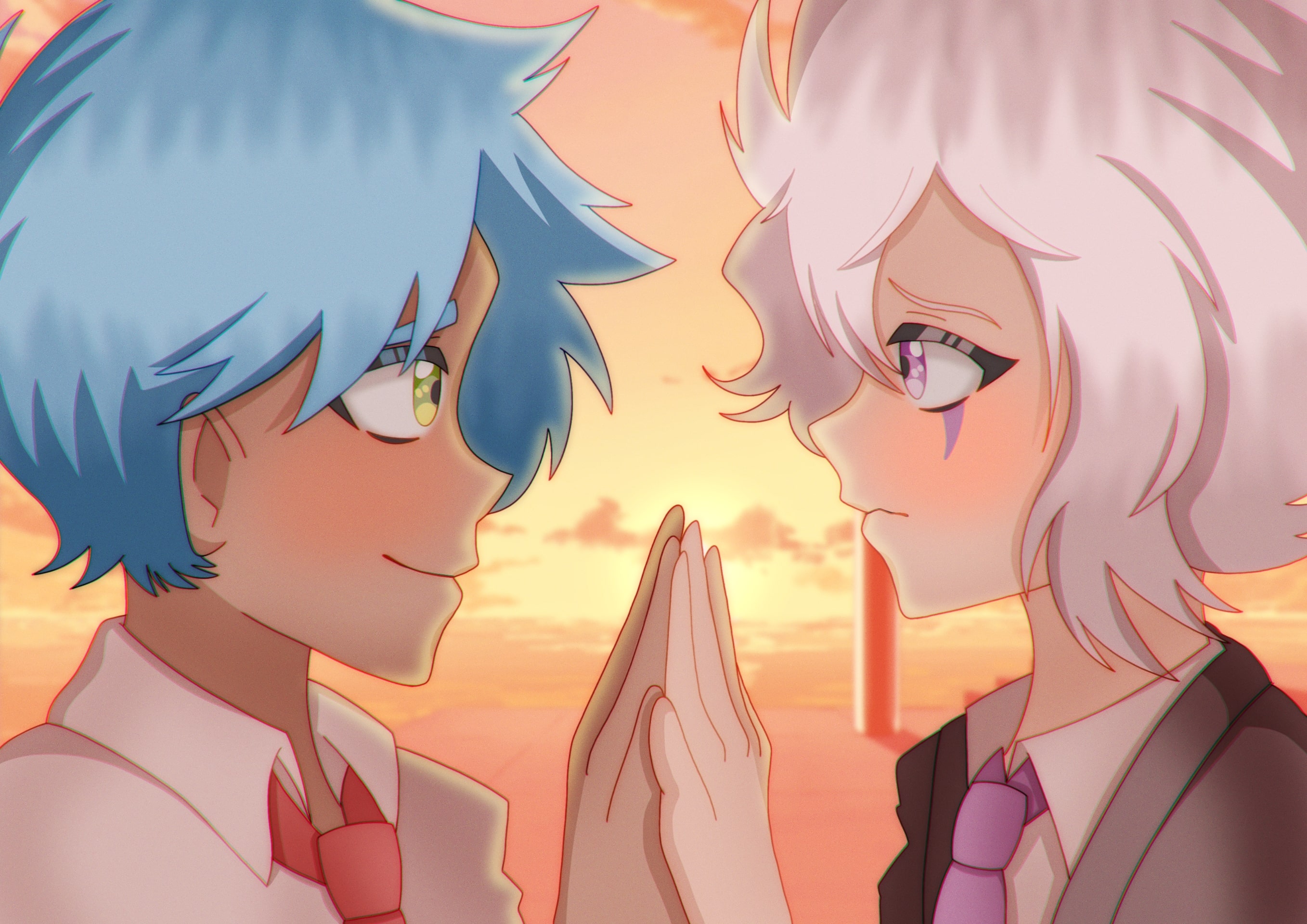 Digital drawing of Bon and Puppet.