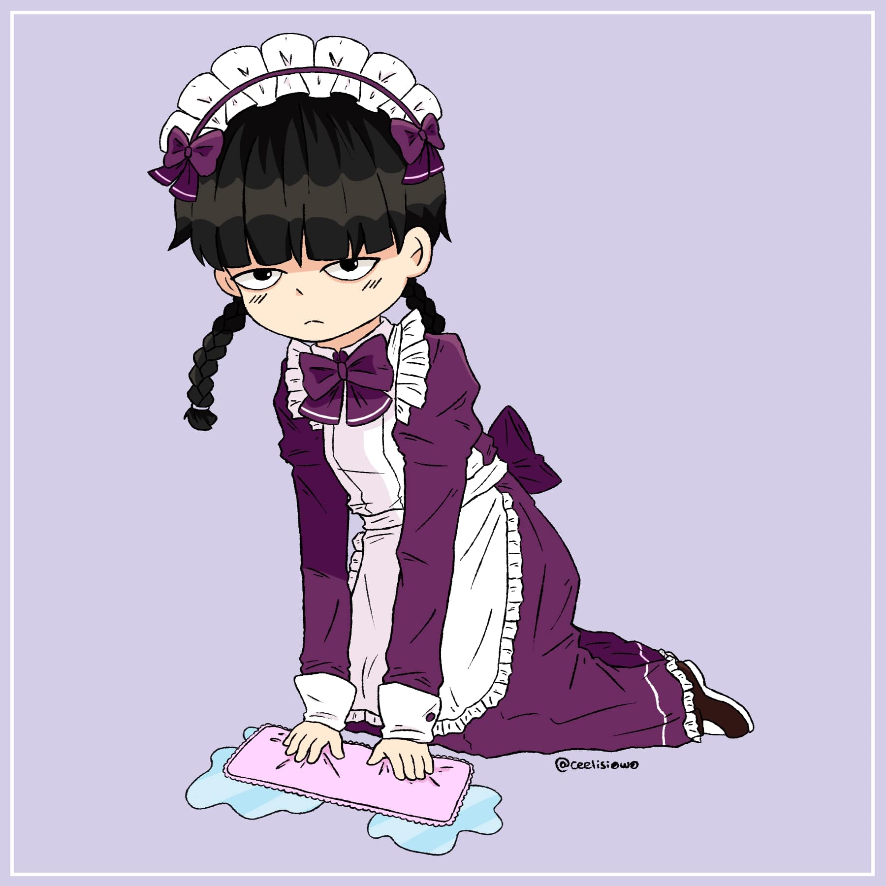 Digital drawing of maid Mob.