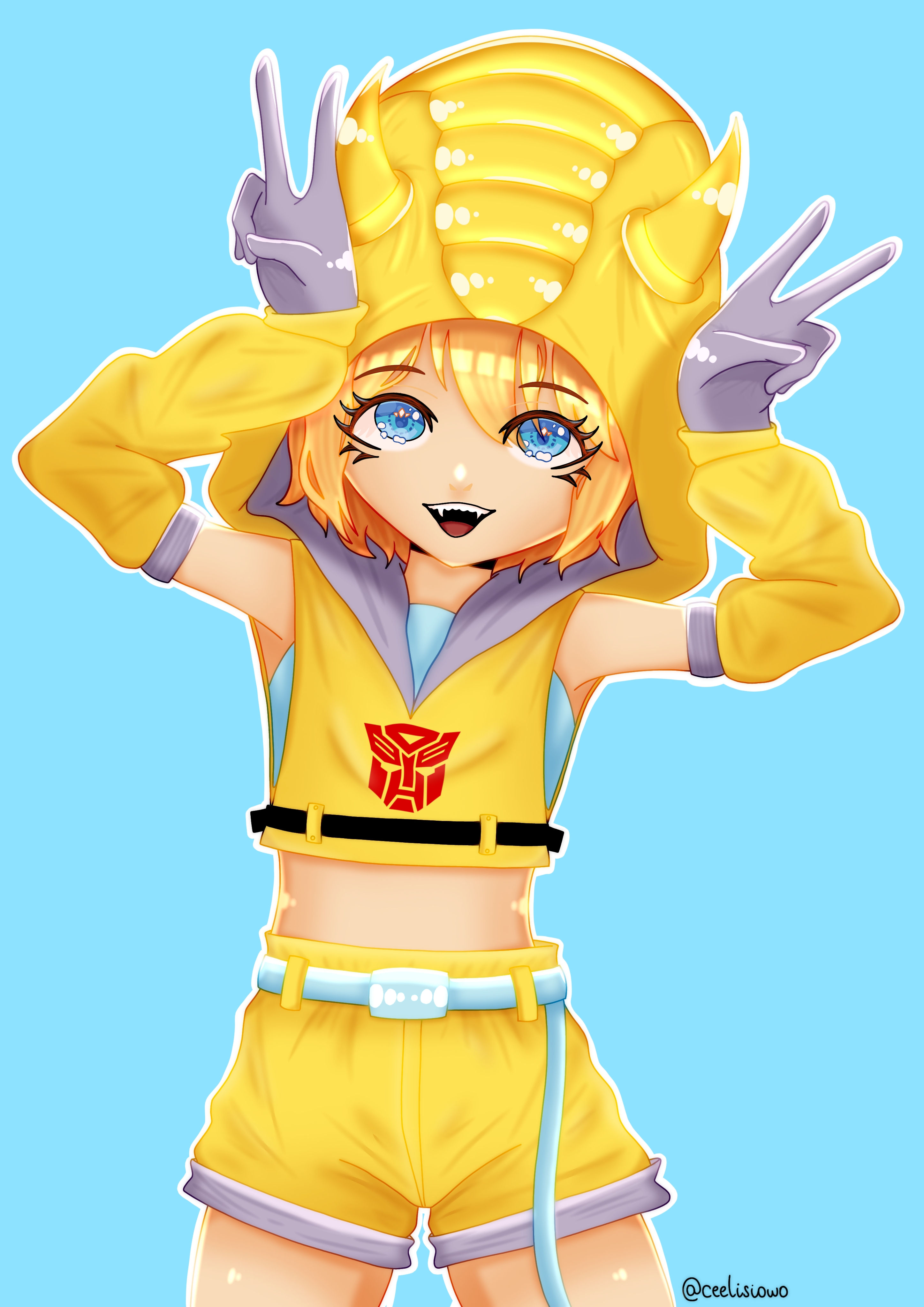 Digital drawing of Bishojou Bumblebee.