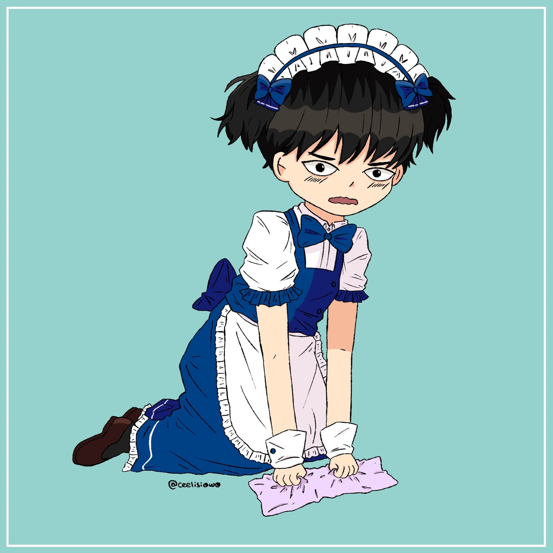 Digital drawing of maid Ritsu.