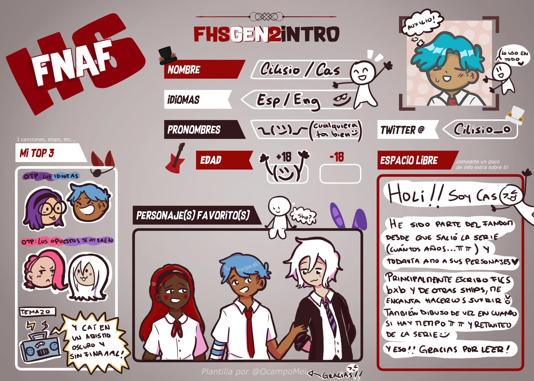 A get to know me in the FNAFHS fandom!.