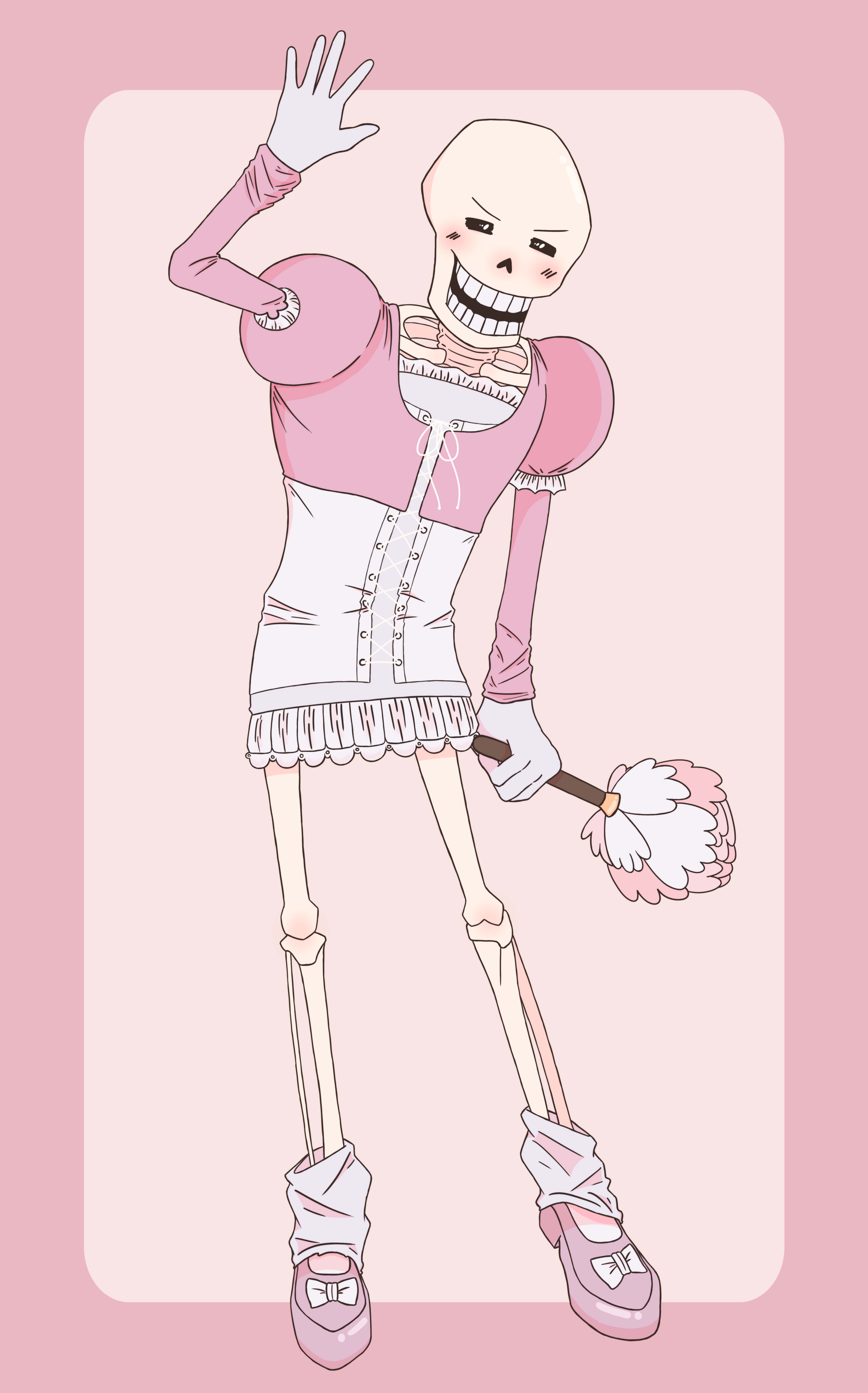 Digital drawing of Papyrus in a maid outfit.