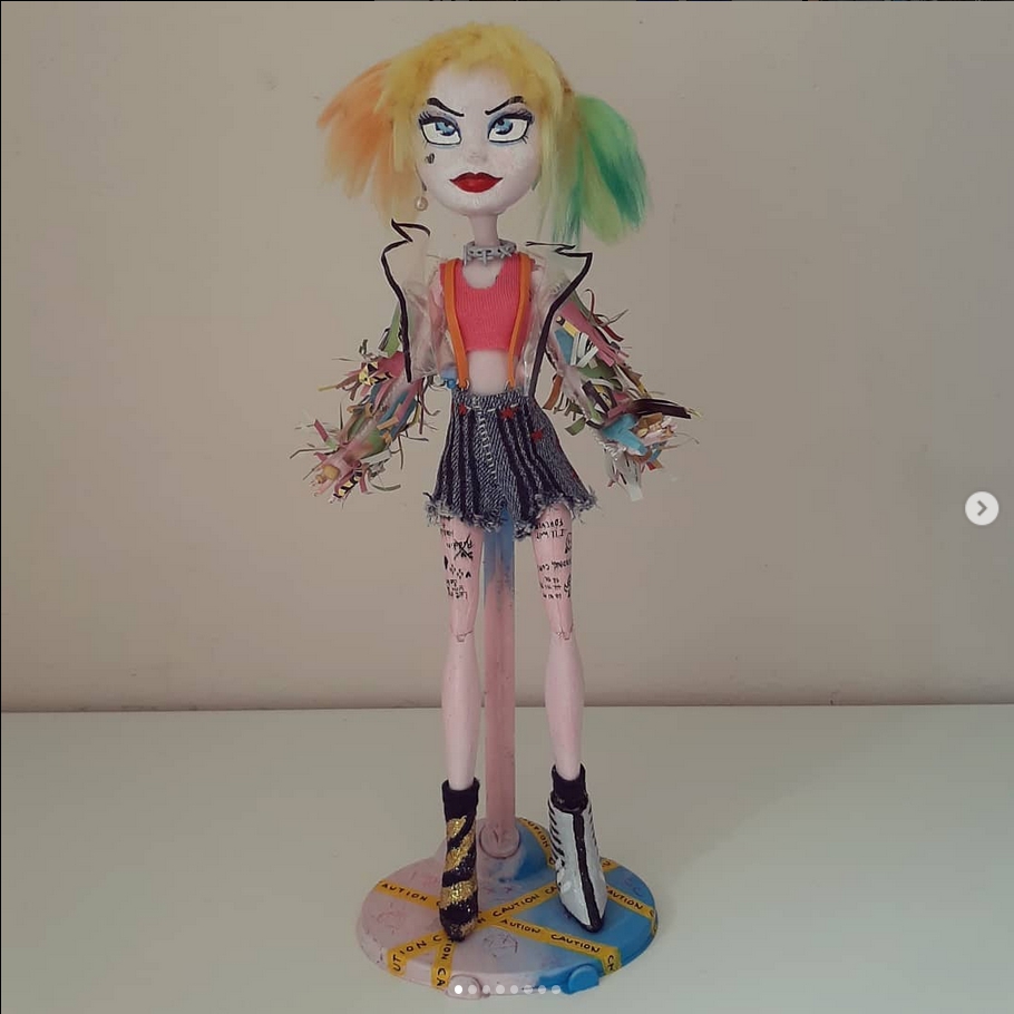 Repainted doll Harley Quinn.